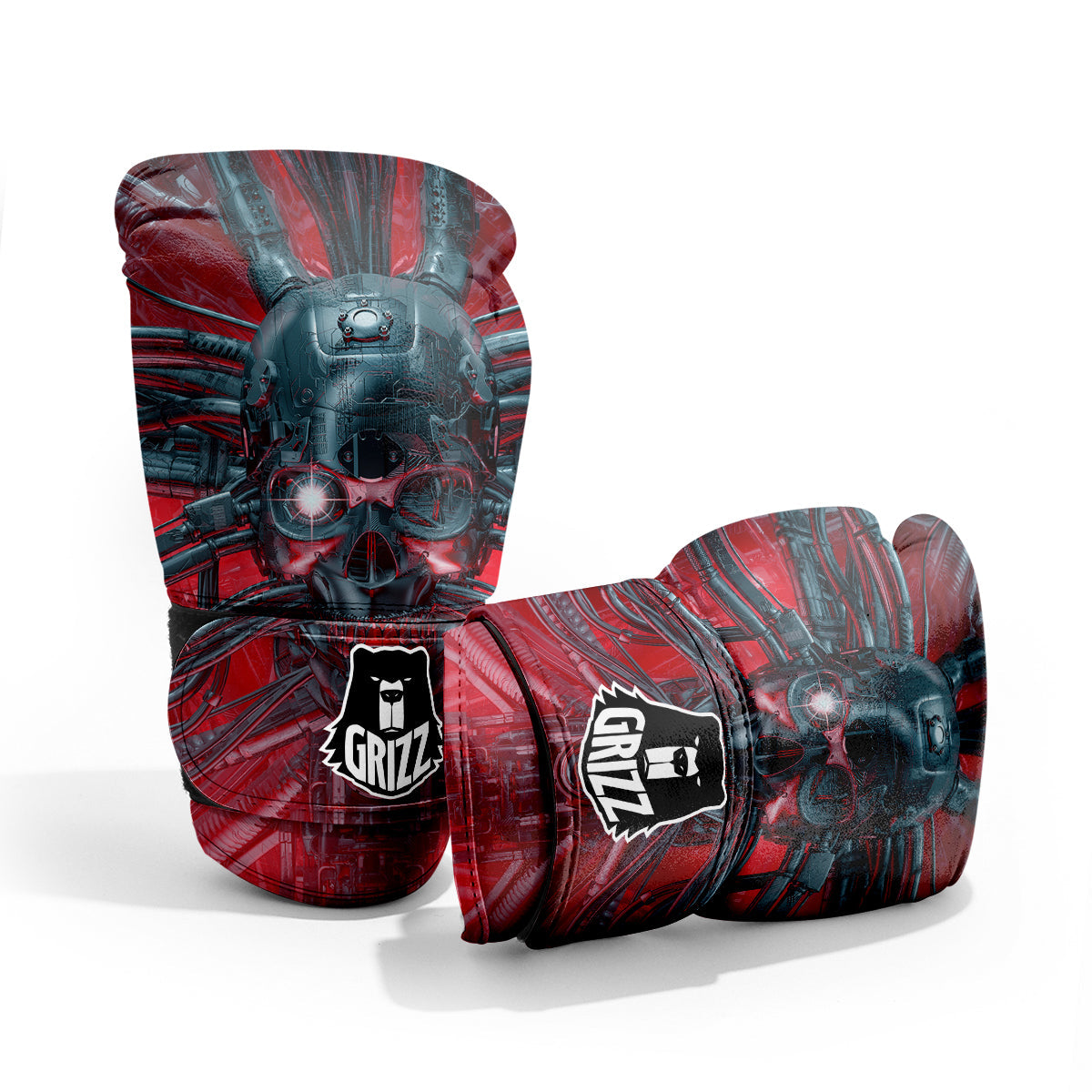 Robotic Skull Print Pro Boxing Glove