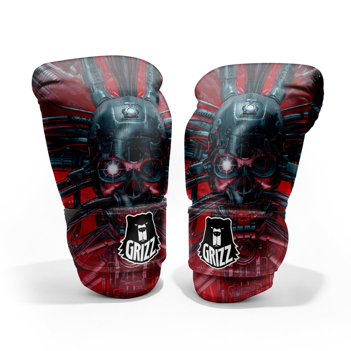 Robotic Skull Print Pro Boxing Glove