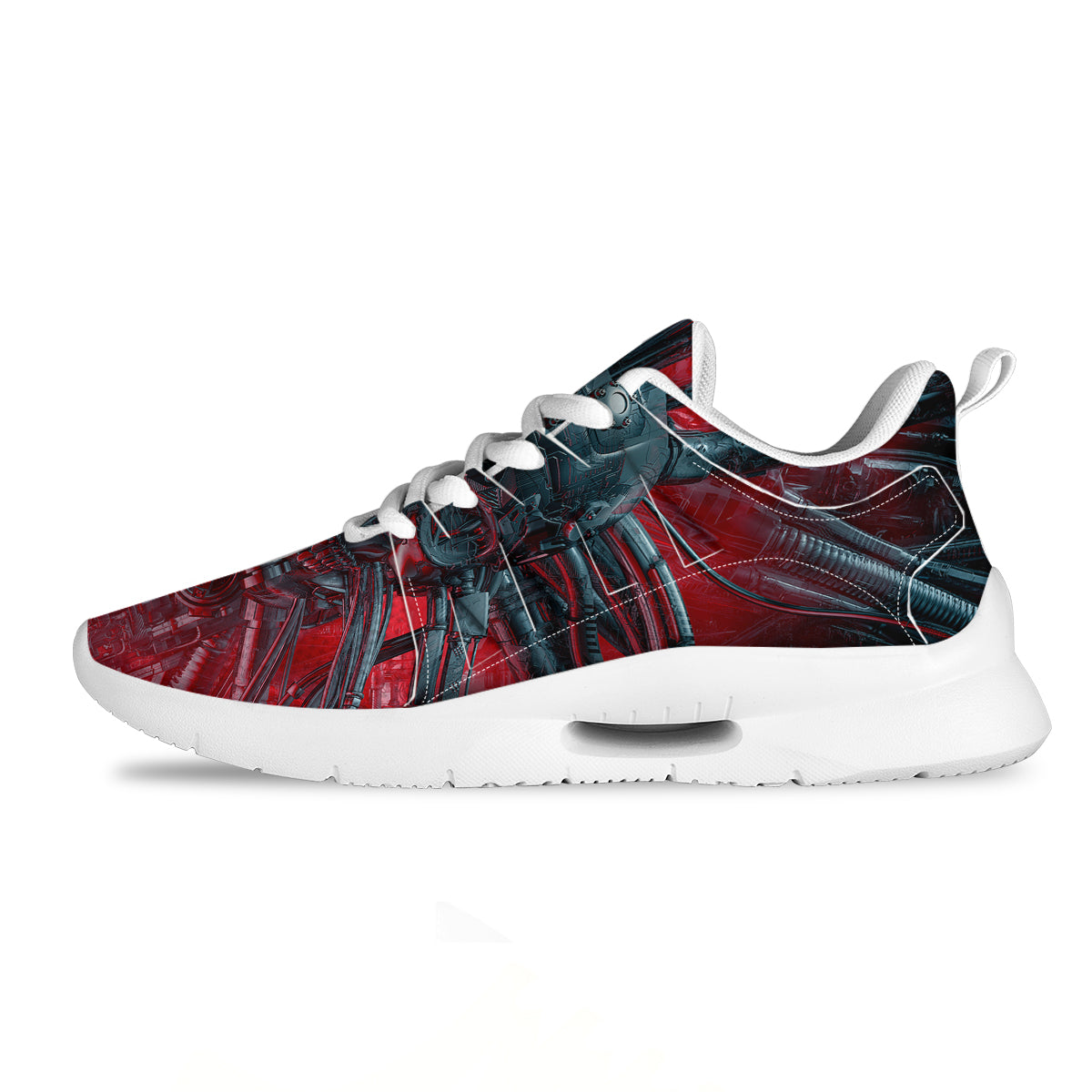 Robotic Skull Print Tennis Shoes-grizzshop