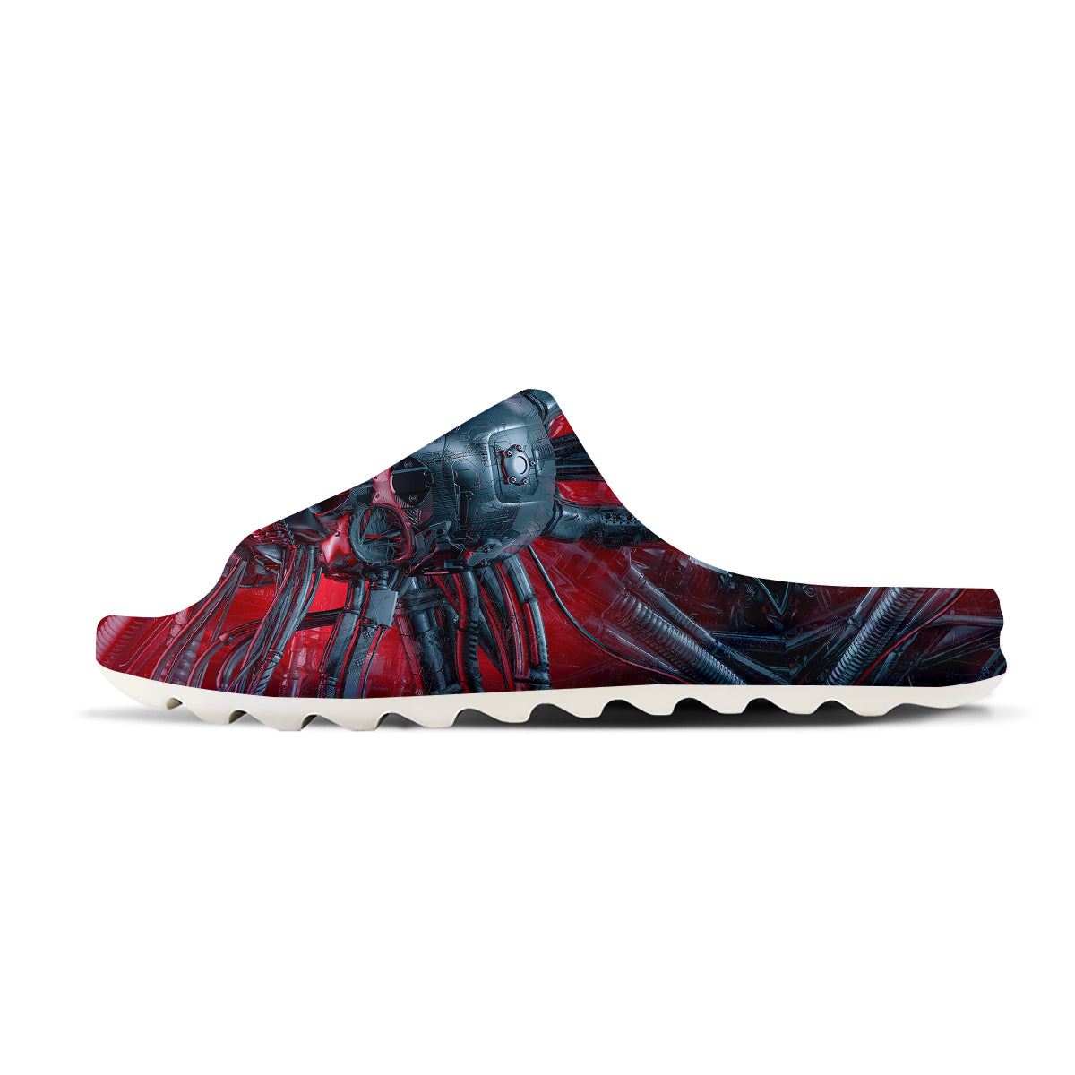 Robotic Skull Print Sandals-grizzshop