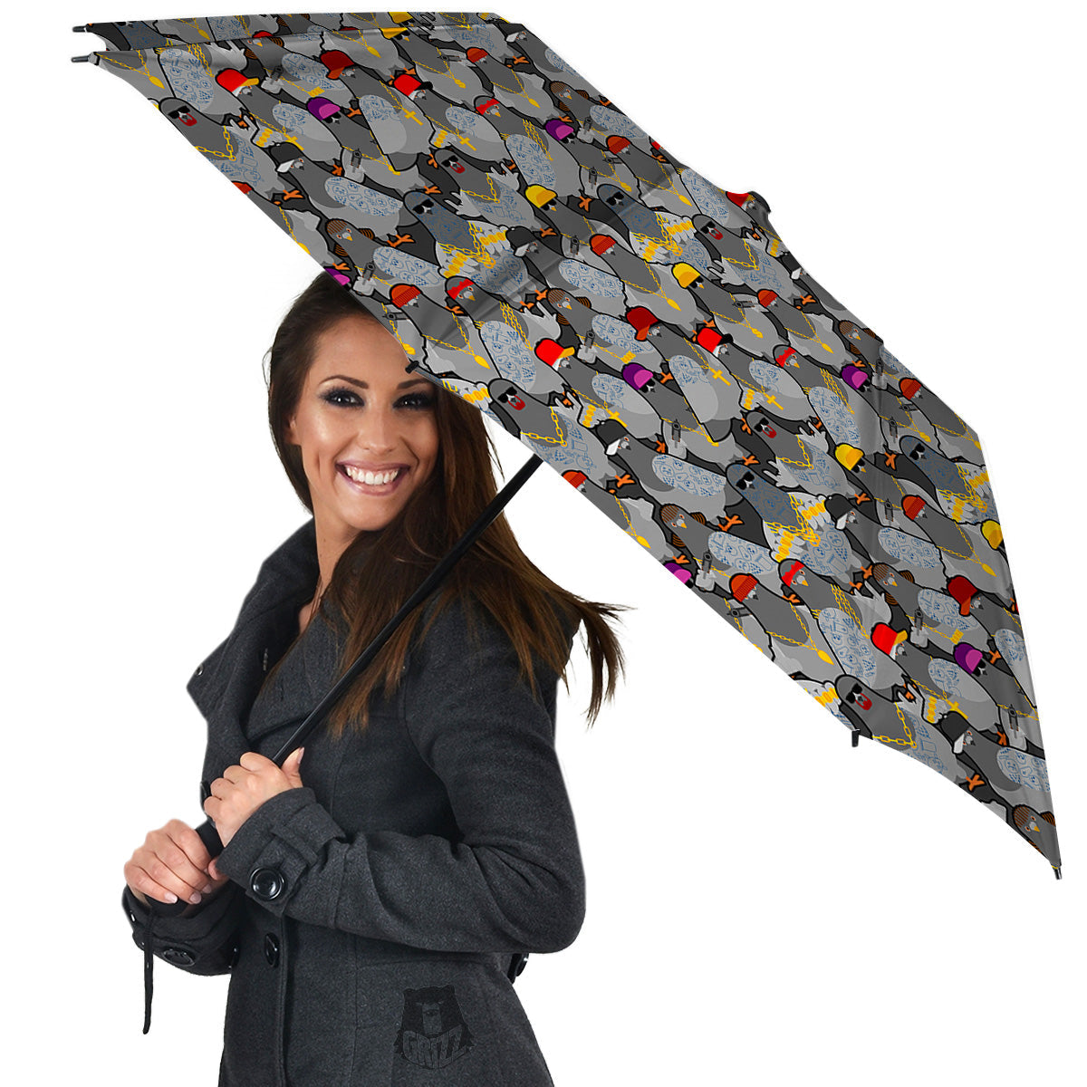 Rock Drove Gangster Print Pattern Umbrella-grizzshop