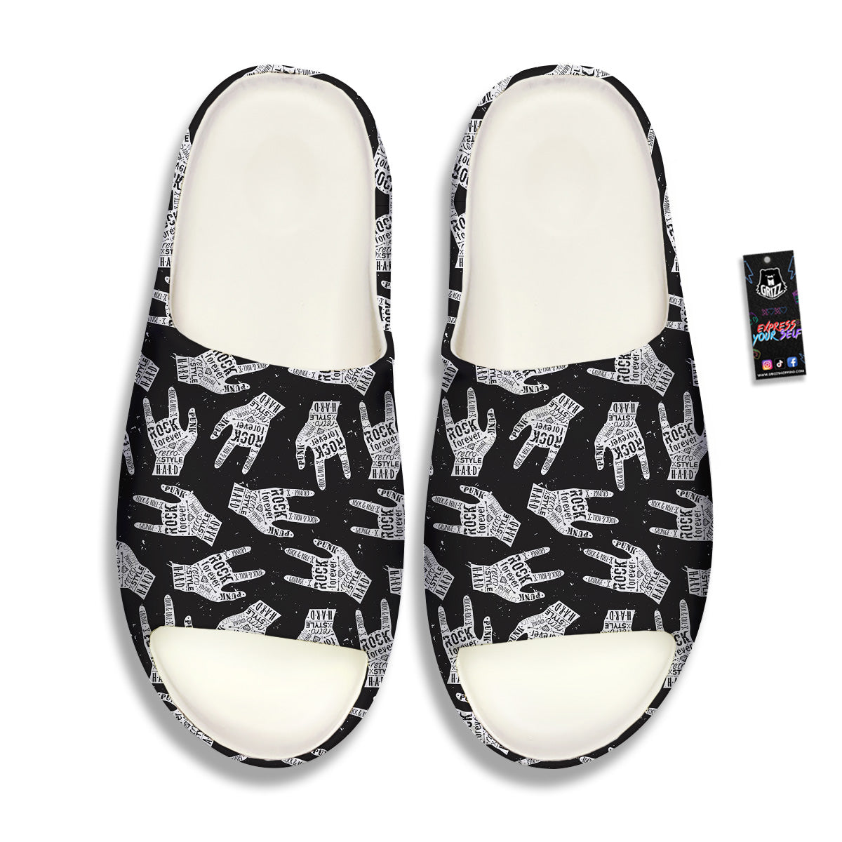 Rock And Roll Vintage Style Print Pattern Sandals-grizzshop