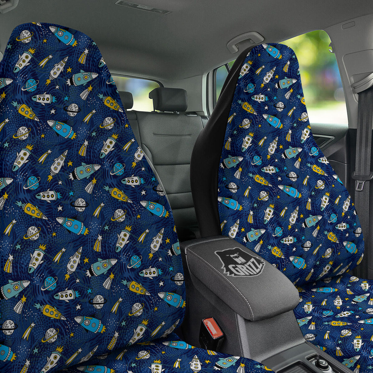 Rocket Doodle Print Pattern Car Seat Covers-grizzshop