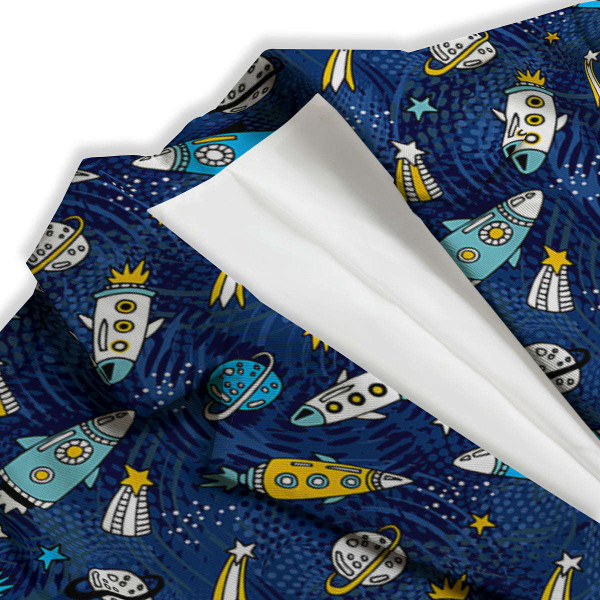 Rocket Doodle Print Pattern Women's Blazer-grizzshop
