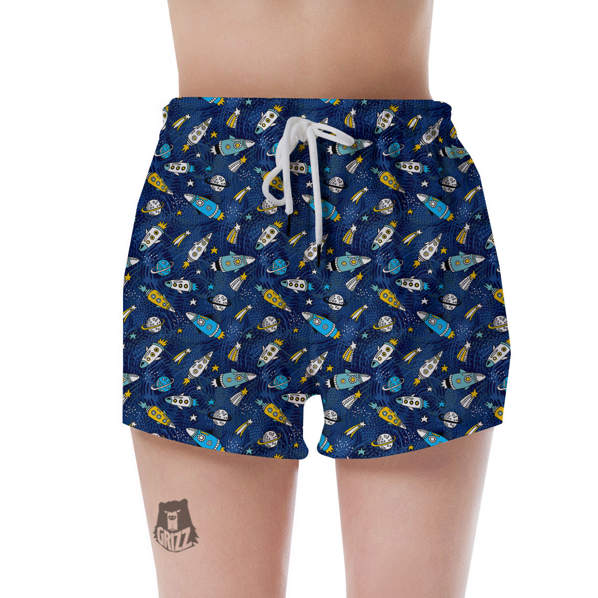 Rocket Doodle Print Pattern Women's Shorts-grizzshop