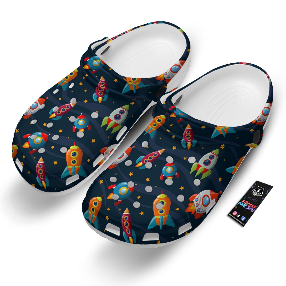 Rockets Space Print Pattern Clog-grizzshop