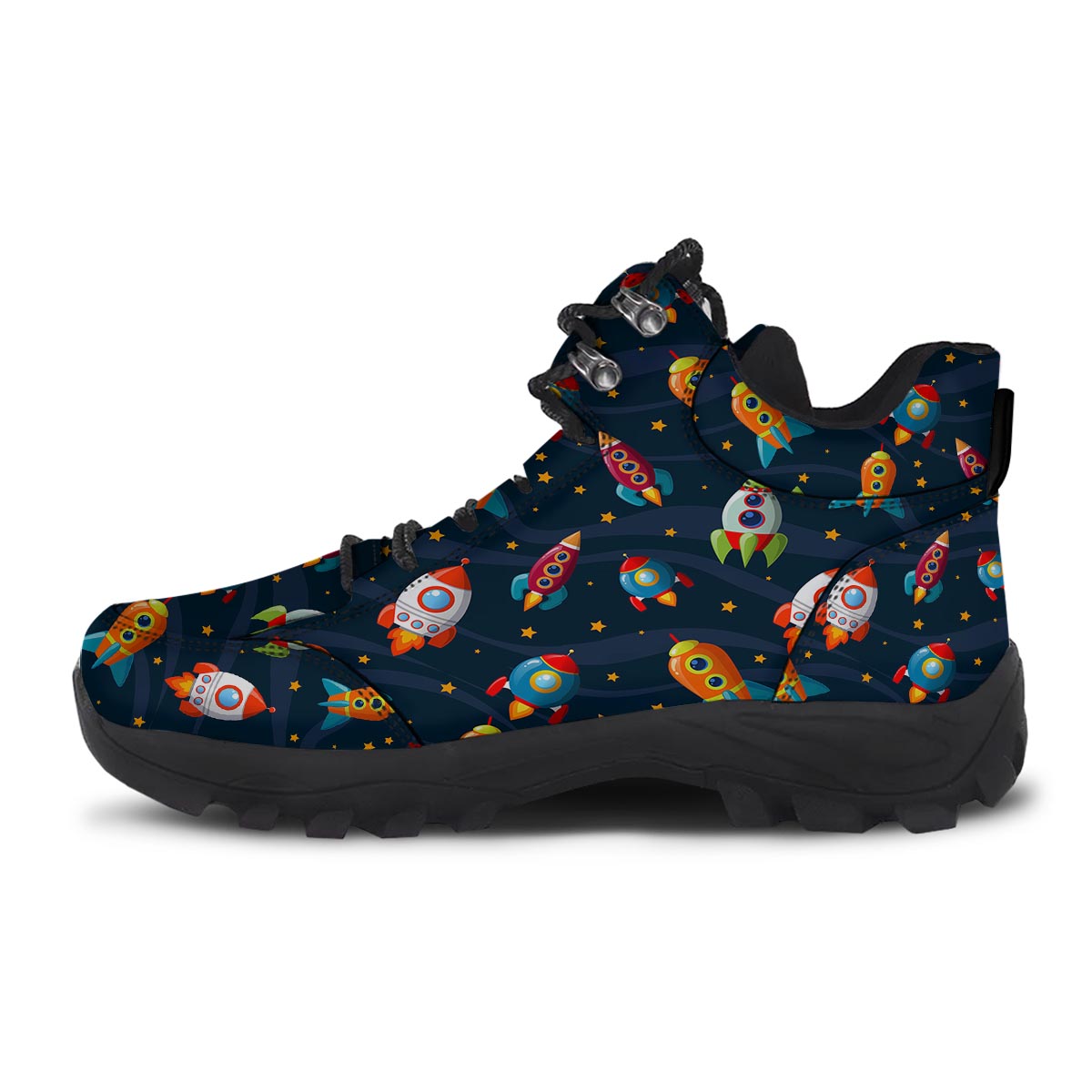Rockets Space Print Pattern Hiking Shoes-grizzshop