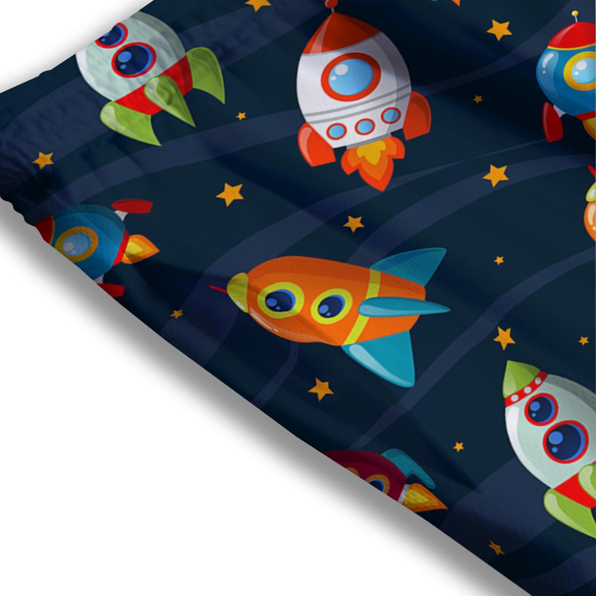 Rockets Space Print Pattern Mesh Shorts