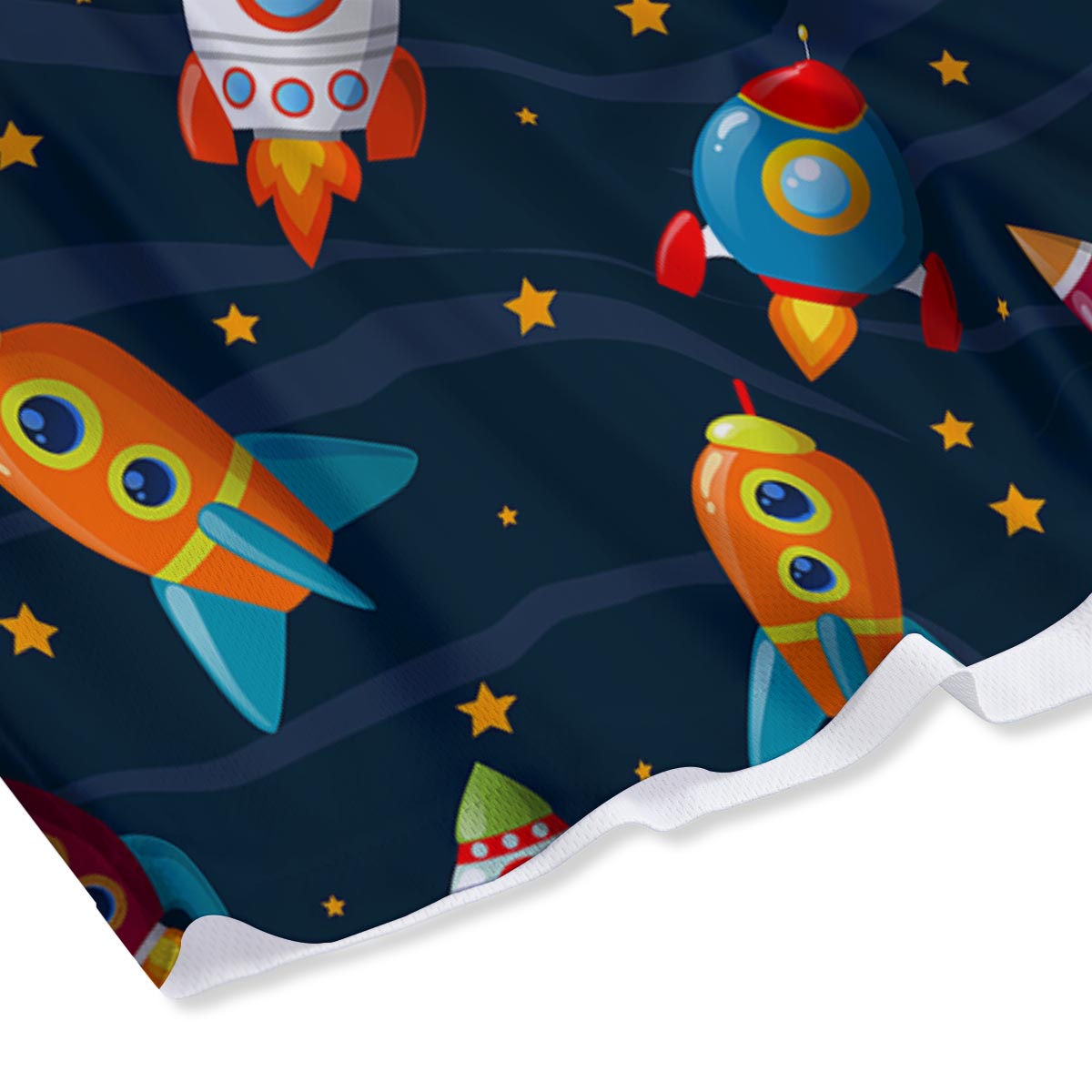 Rockets Space Print Pattern Mesh Shorts