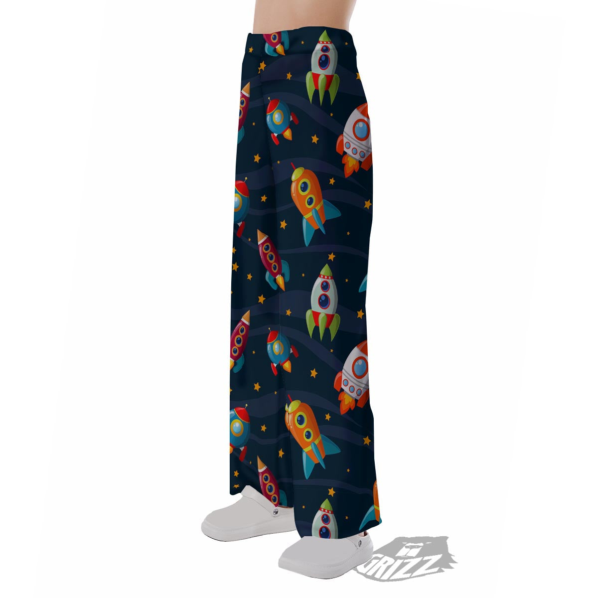 Rockets Space Print Pattern Pajama Pants-grizzshop