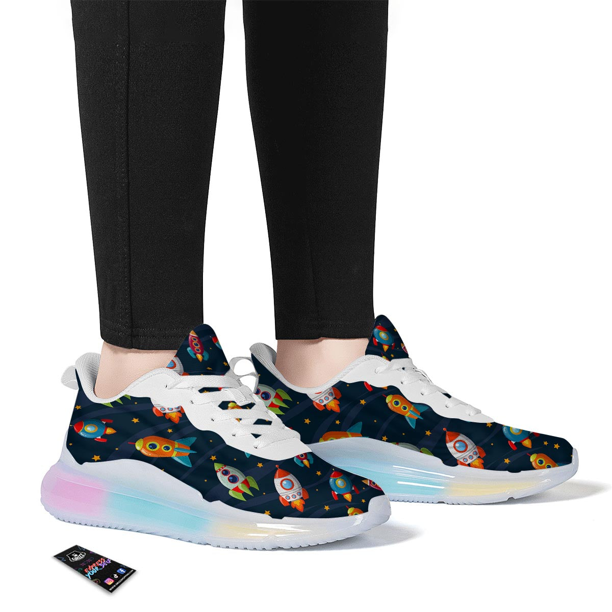 Rockets Space Print Pattern Running Sneakers-grizzshop
