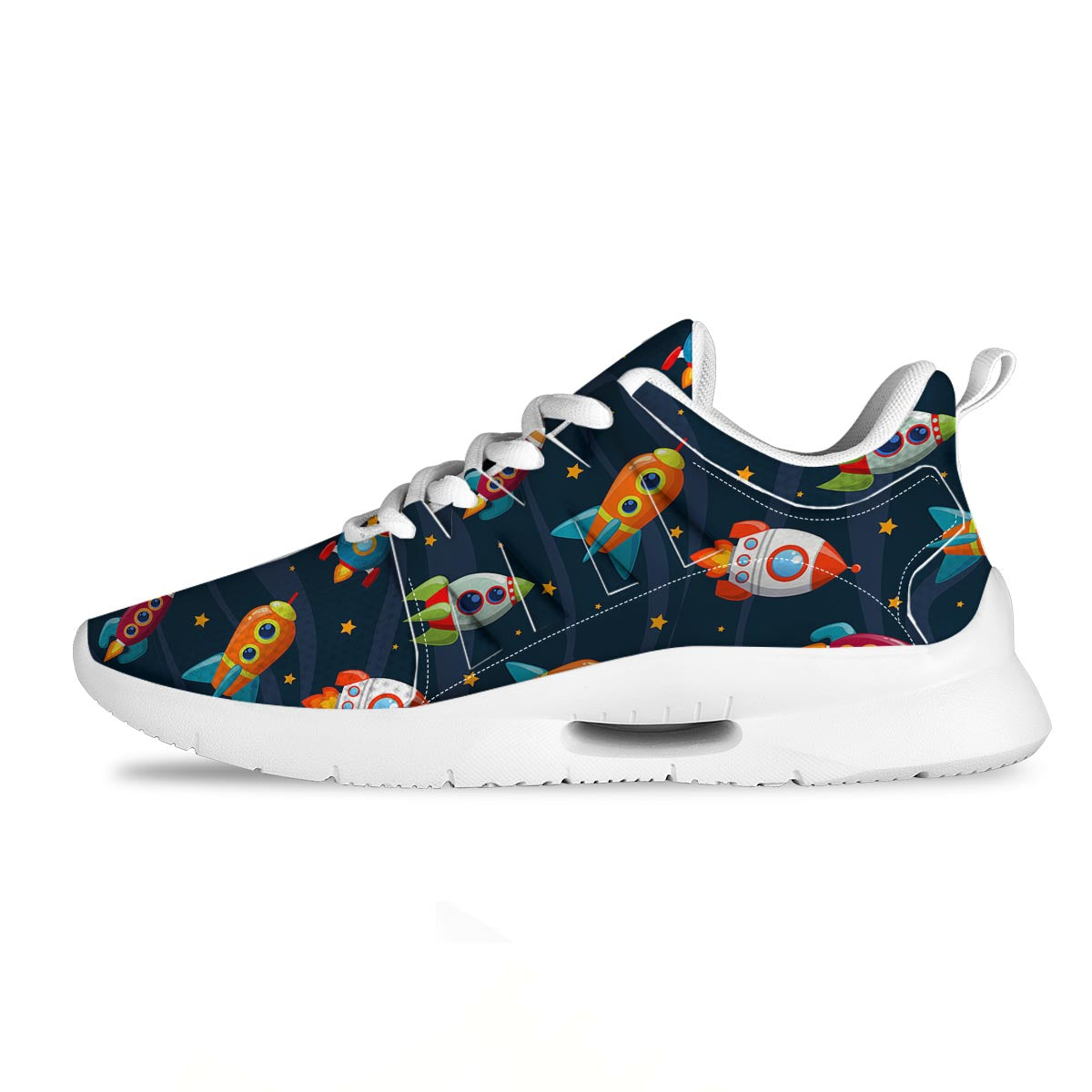Rockets Space Print Pattern Tennis Shoes-grizzshop