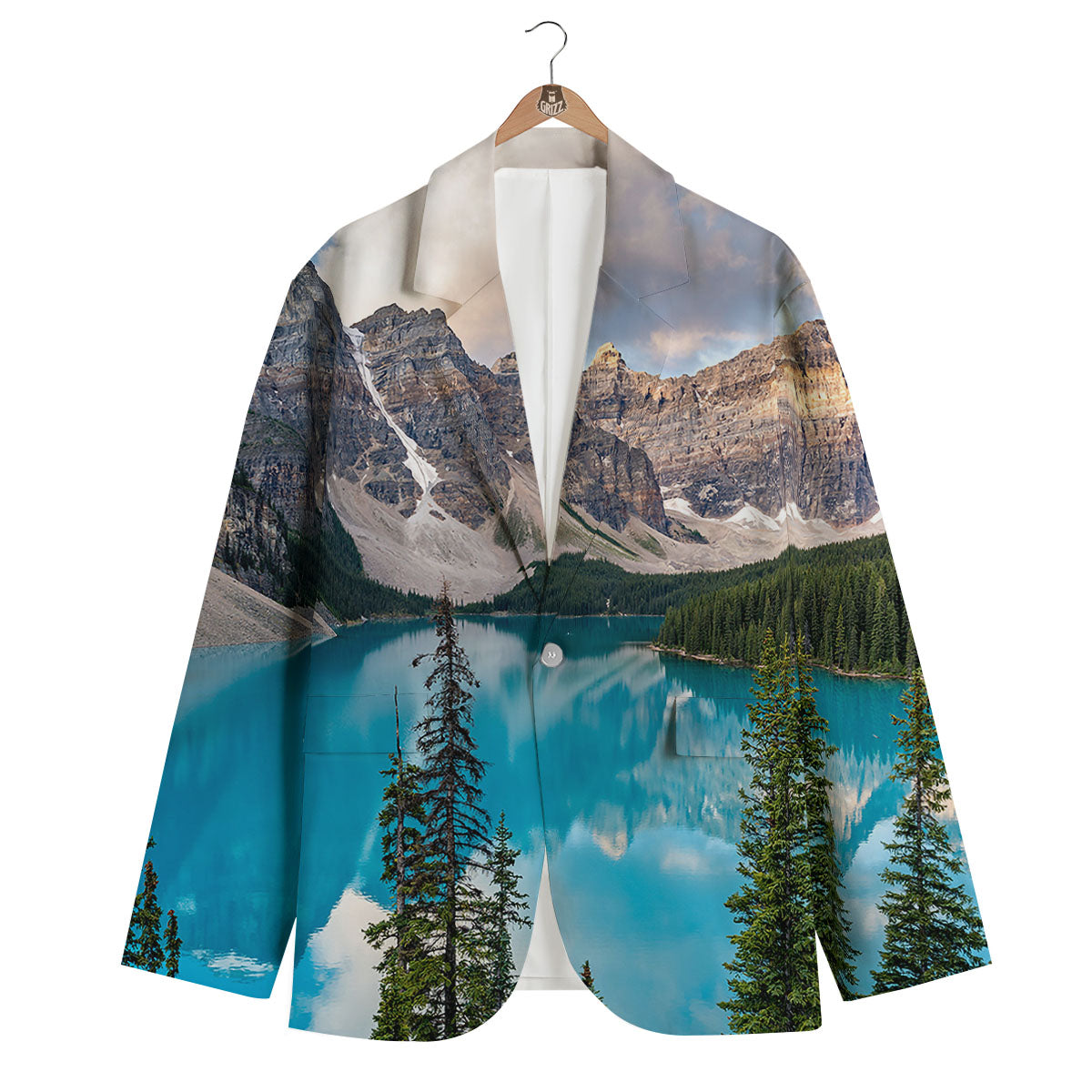 Rocky Mountain Print Men's Blazer-grizzshop