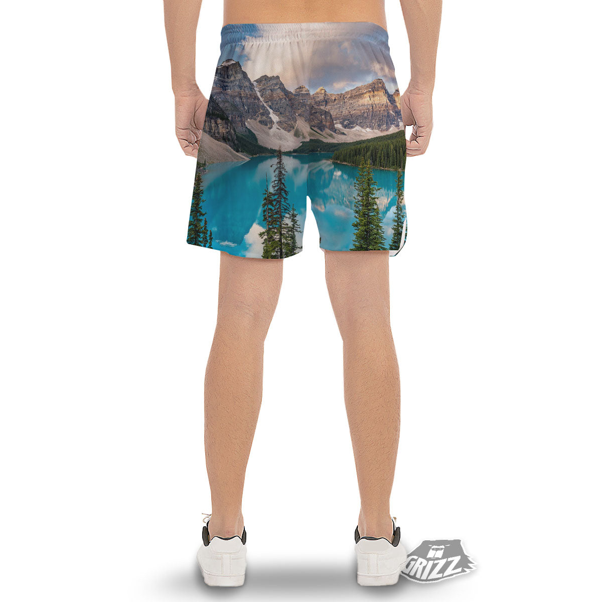 Rocky Mountain Print Men's Gym Shorts-grizzshop