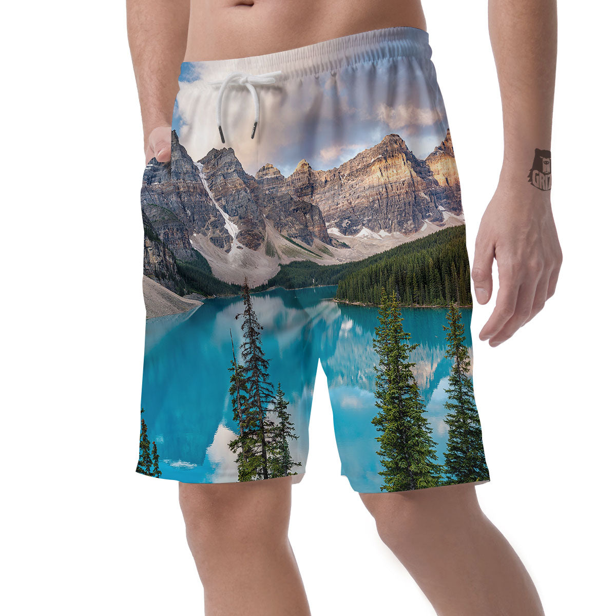 Rocky Mountain Print Men's Shorts-grizzshop