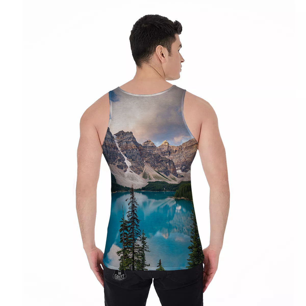 Rocky Mountain Print Men's Tank Top-grizzshop