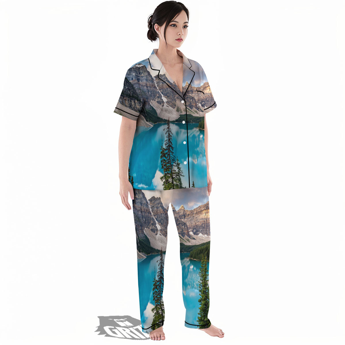 Rocky Mountain Print Women's Pajamas Set-grizzshop