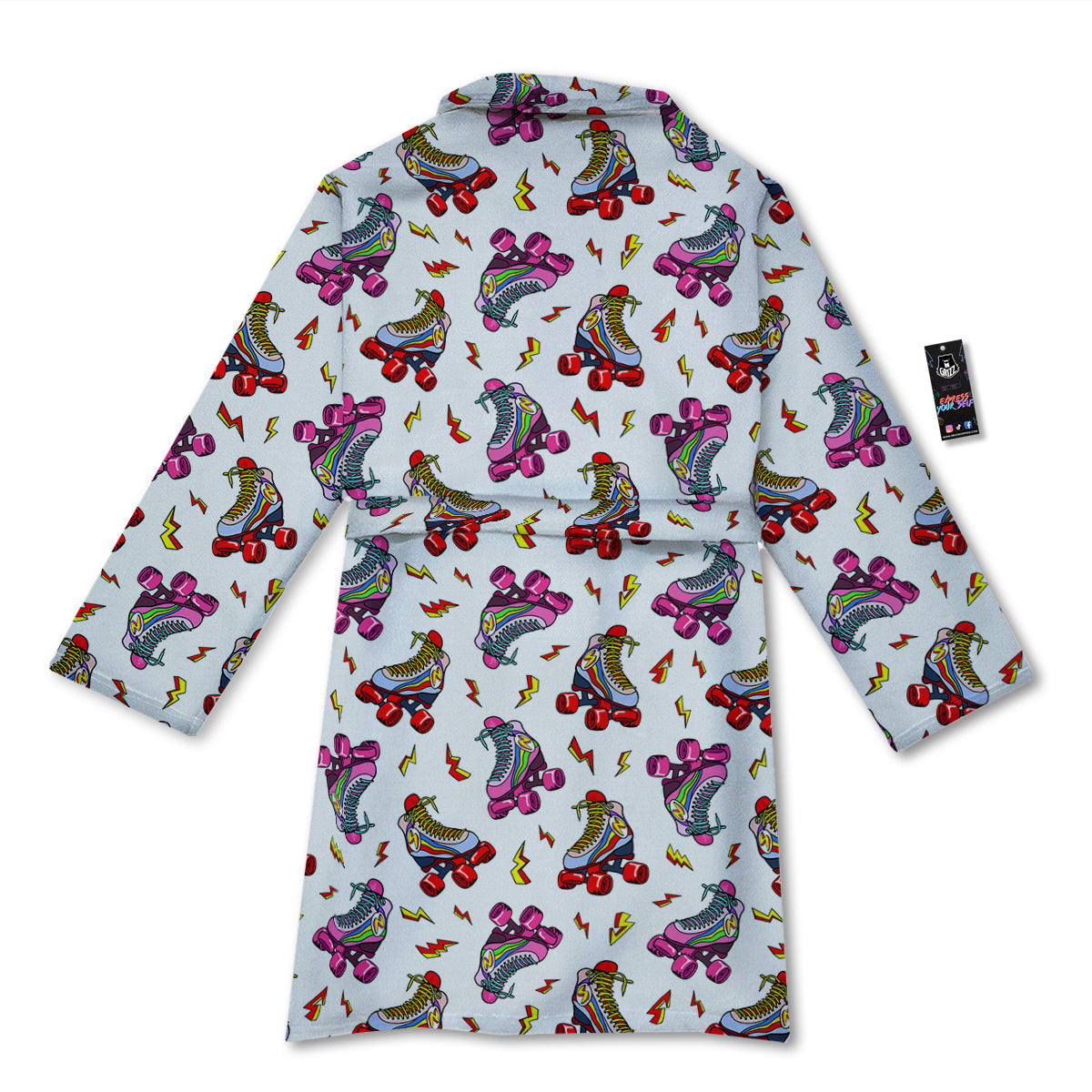 Roller Skates Lightning Print Pattern Bathrobe-grizzshop