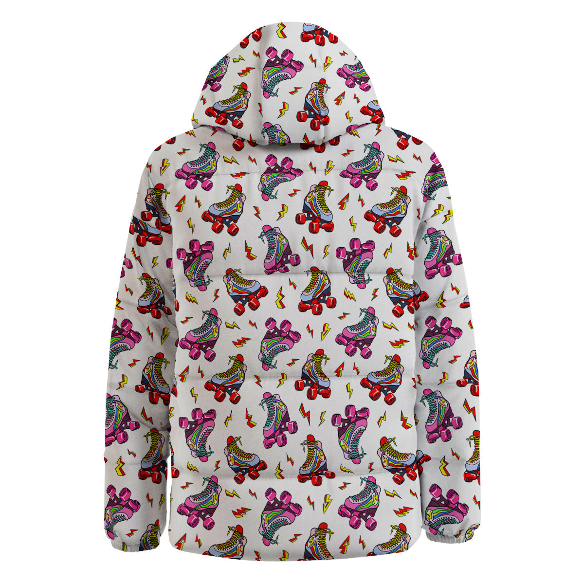 Roller Skates Lightning Print Pattern Down Jacket-grizzshop