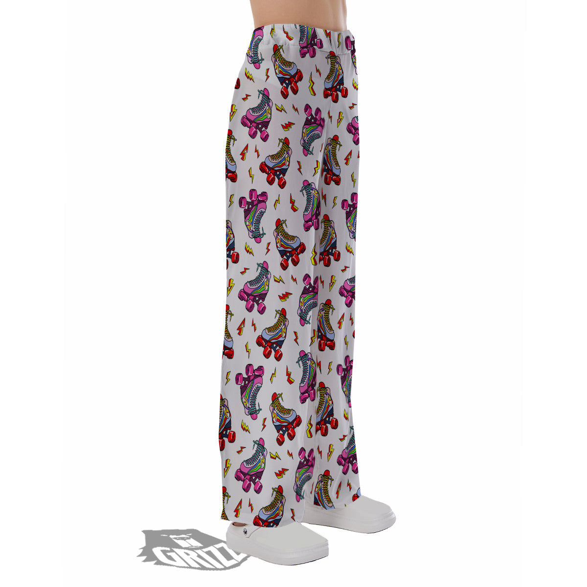 Roller Skates Lightning Print Pattern Pajama Pants-grizzshop