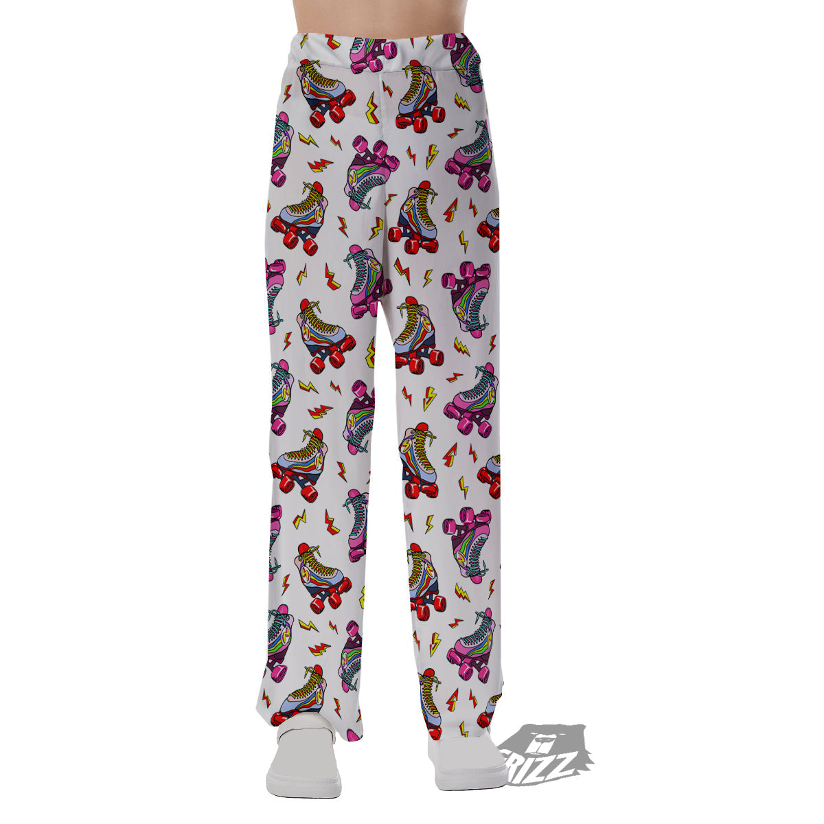 Roller Skates Lightning Print Pattern Pajama Pants-grizzshop