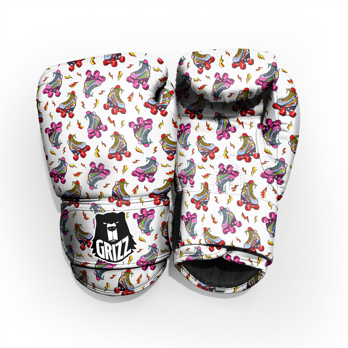 Roller Skates Lightning Print Pattern Sparring Gloves-grizzshop