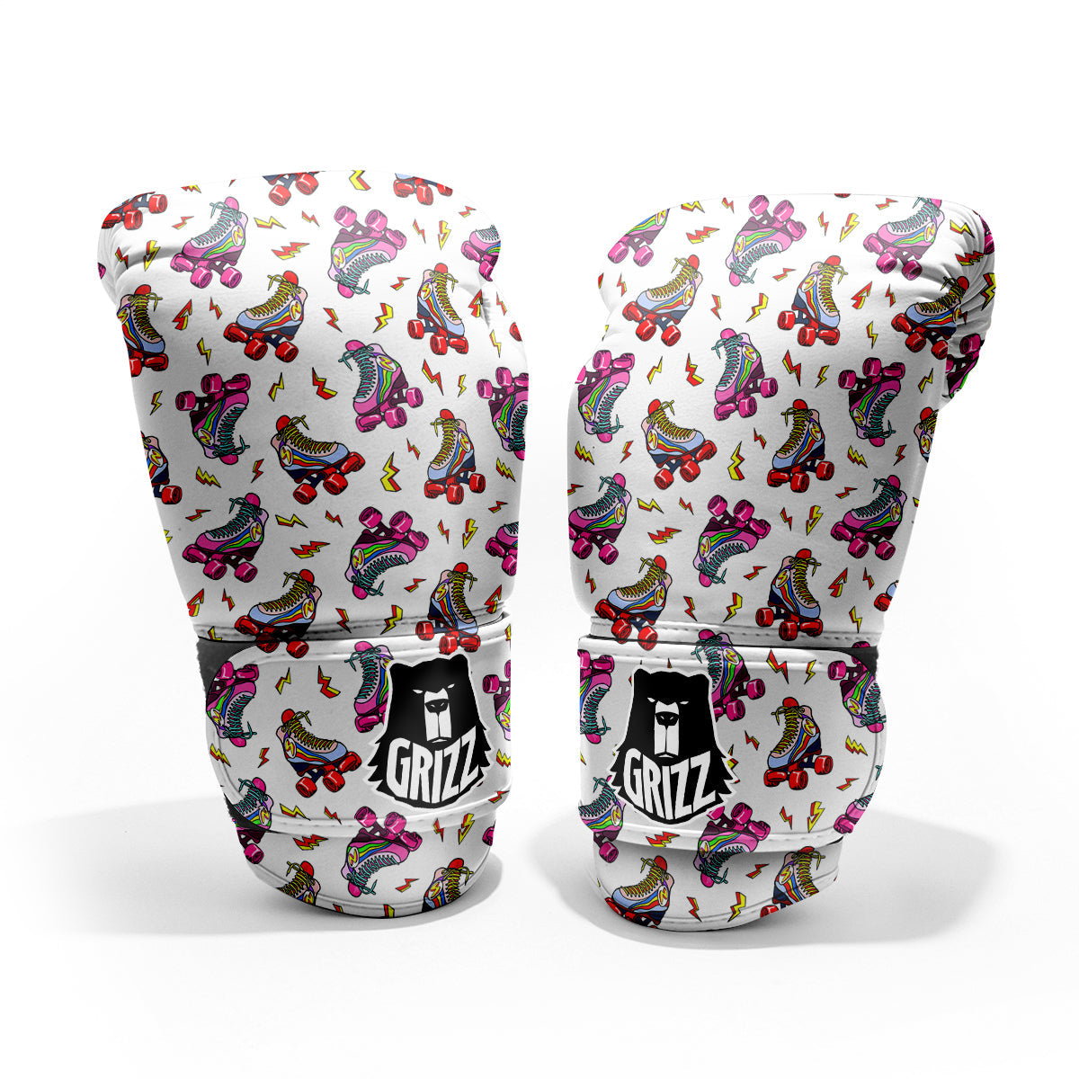 Roller Skates Lightning Print Pattern Sparring Gloves-grizzshop