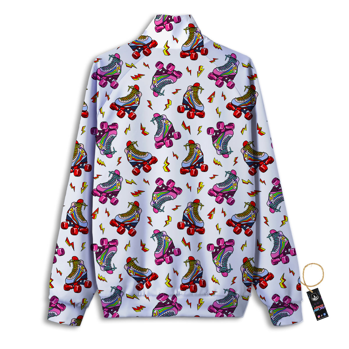 Roller Skates Lightning Print Pattern Track Jacket-grizzshop
