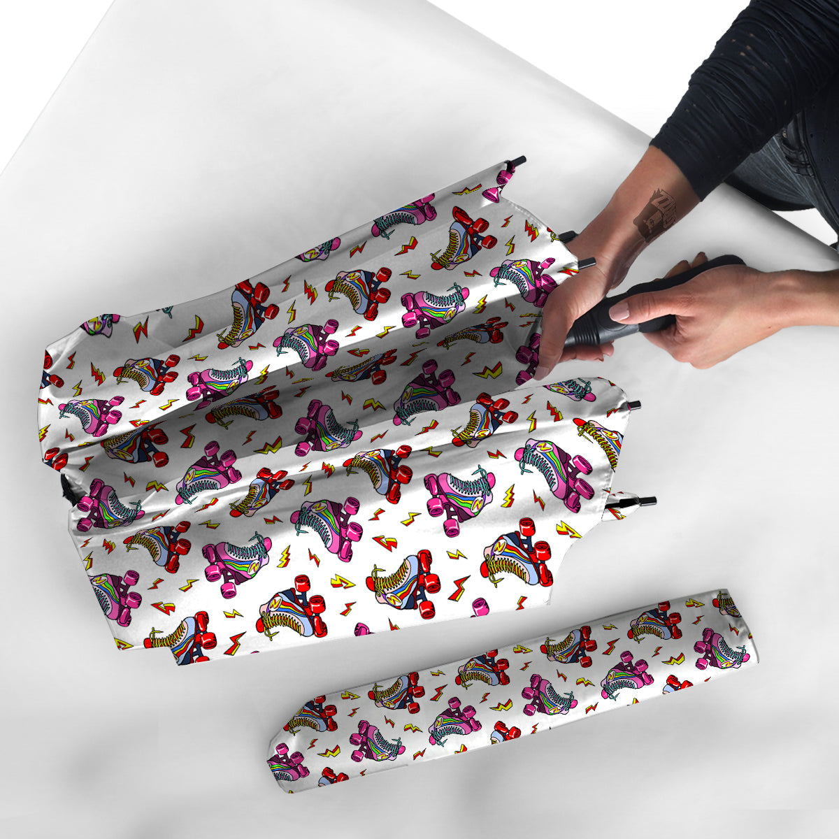 Roller Skates Lightning Print Pattern Umbrella-grizzshop