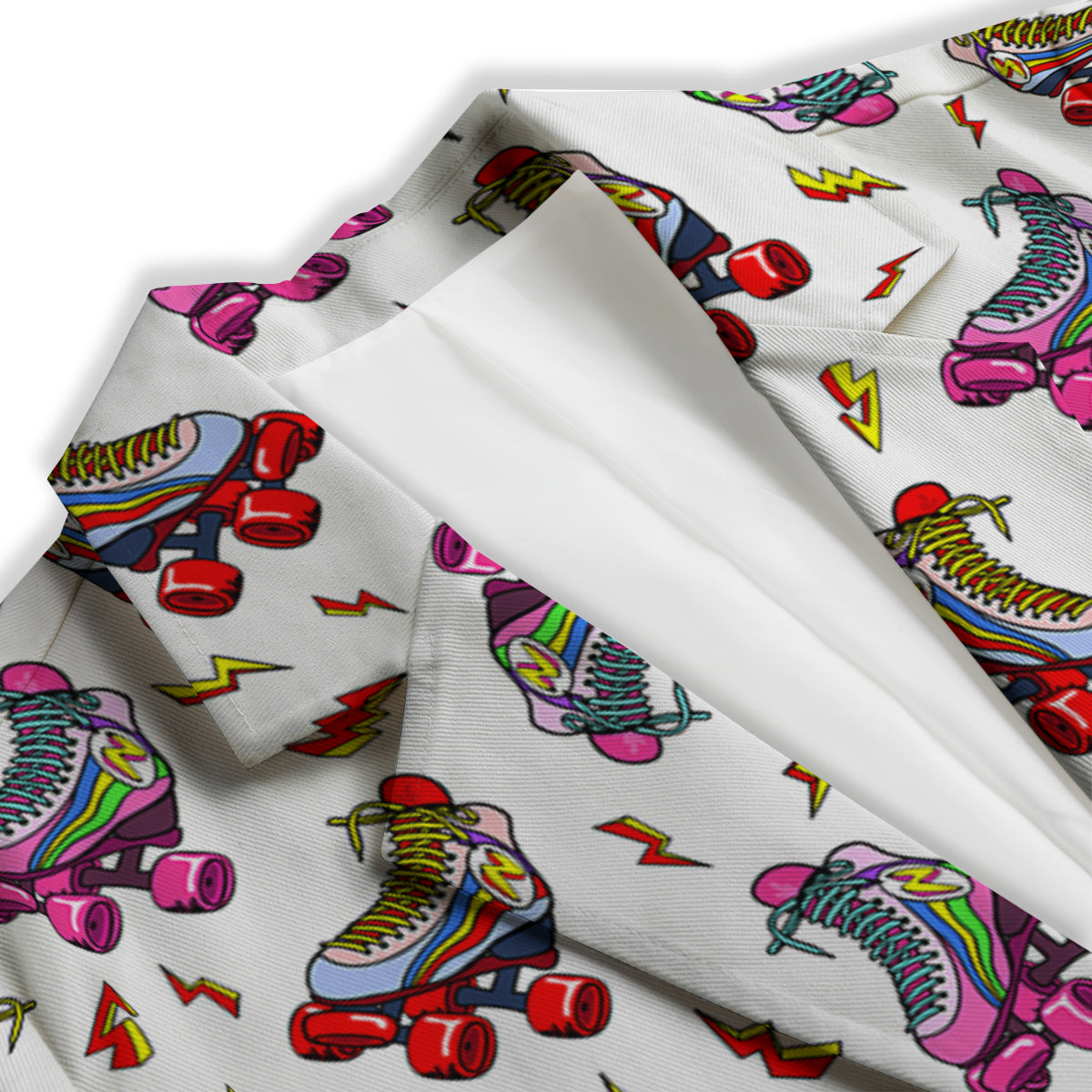Roller Skates Lightning Print Pattern Women's Blazer-grizzshop