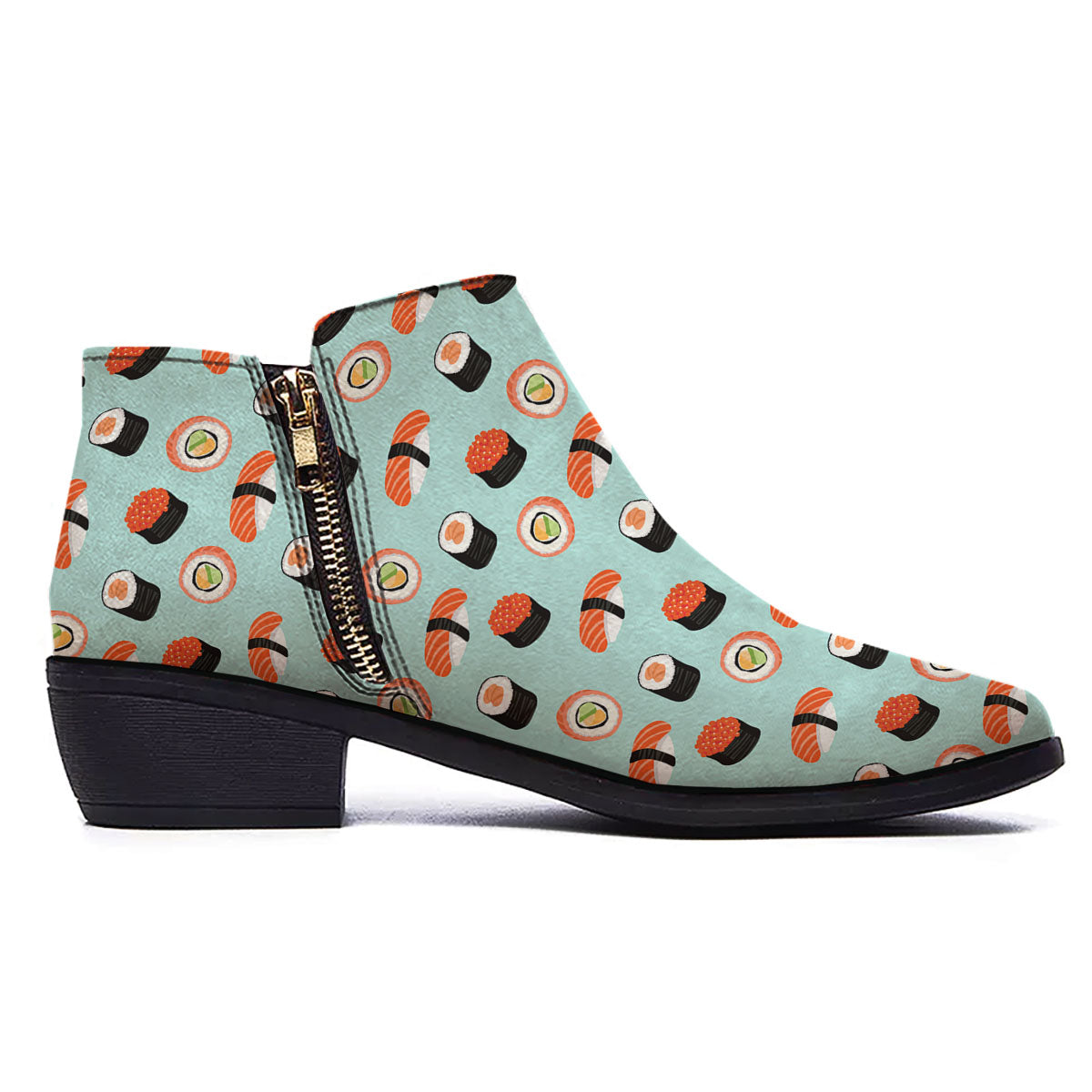 Rolls And Japanese Sushi Print Pattern Ankle Boots-grizzshop
