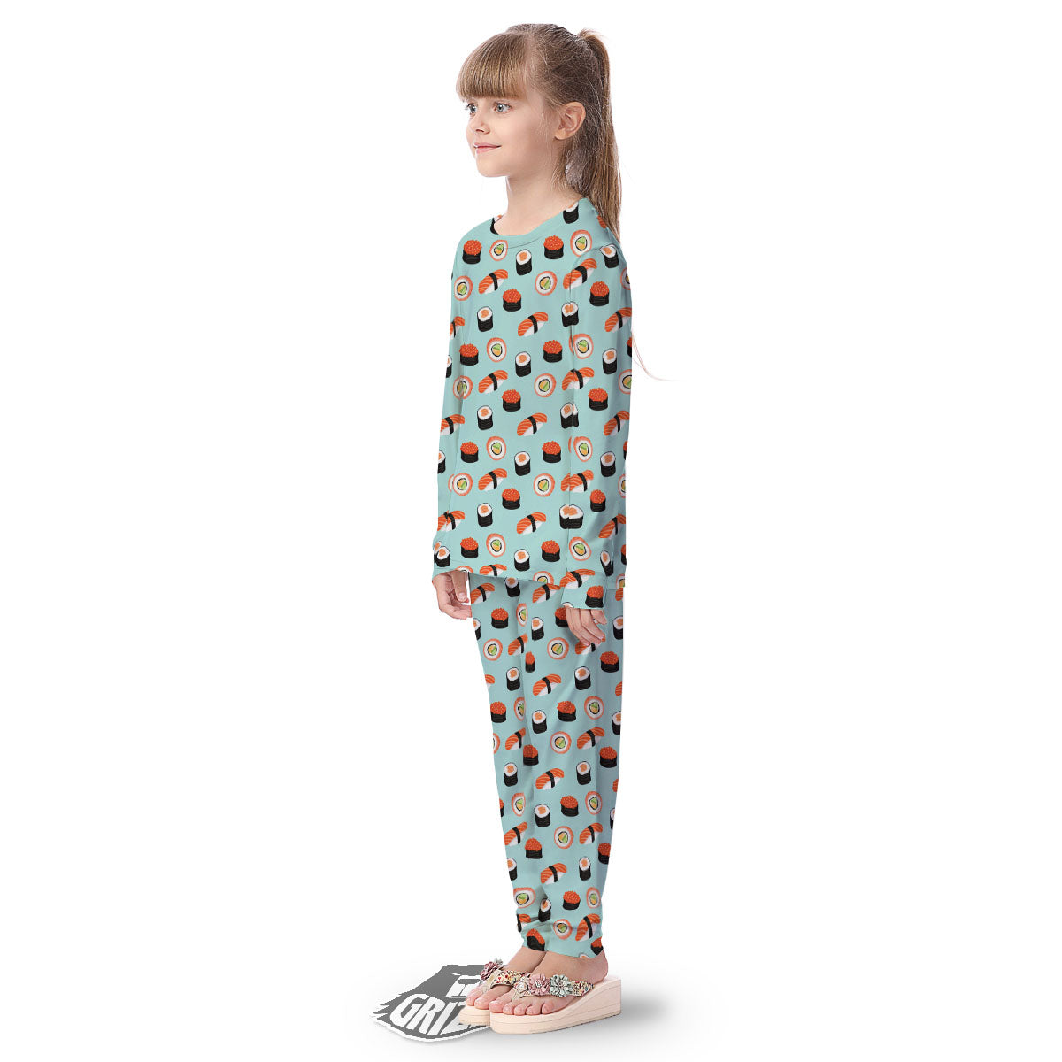 Rolls And Japanese Sushi Print Pattern Kid's Pajamas-grizzshop