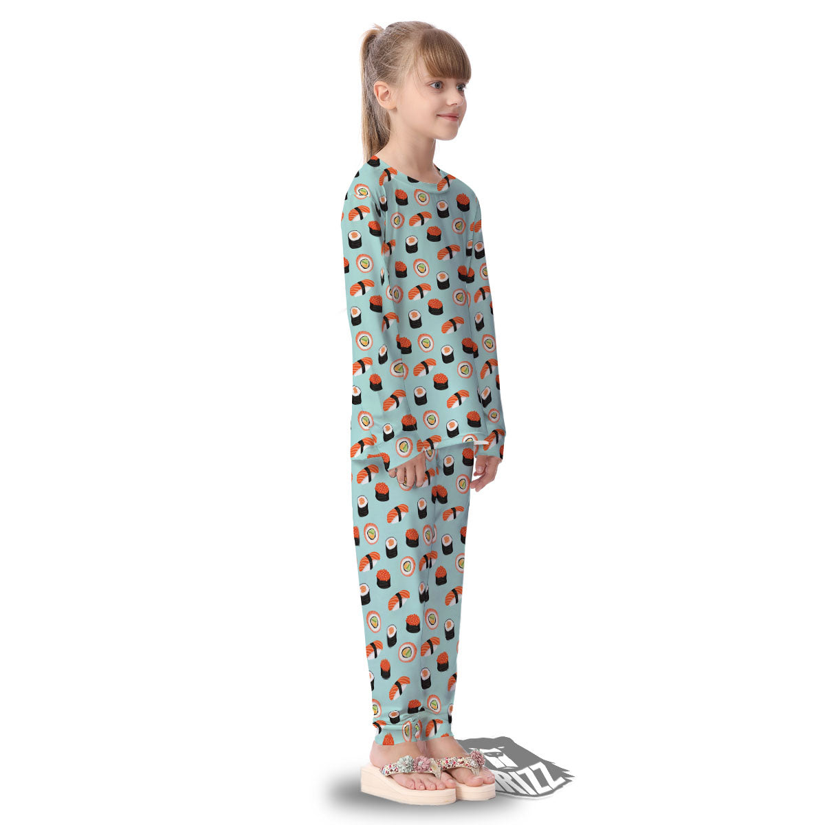 Rolls And Japanese Sushi Print Pattern Kid's Pajamas-grizzshop