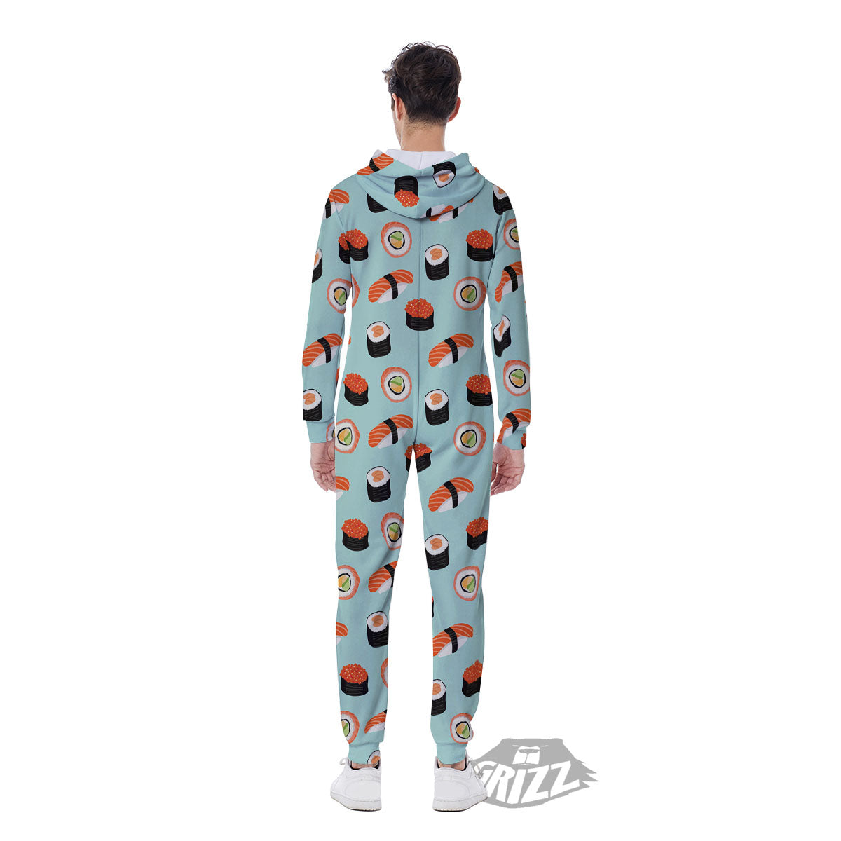 Rolls And Japanese Sushi Print Pattern Men's Jumpsuit-grizzshop