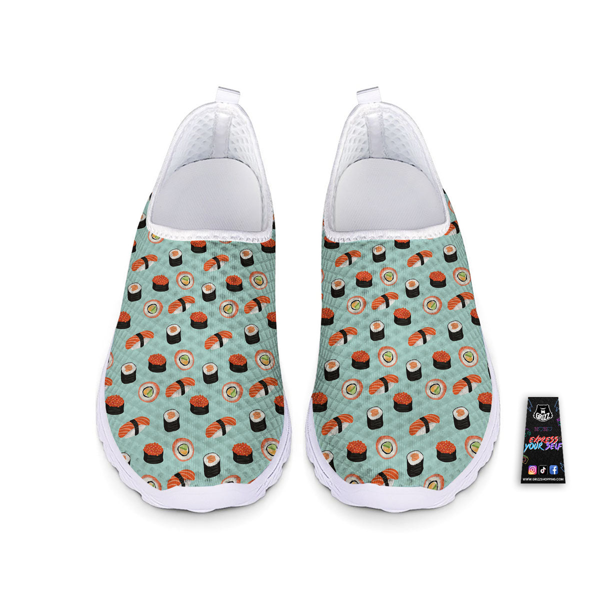 Rolls And Japanese Sushi Print Pattern Nurse Shoes-grizzshop