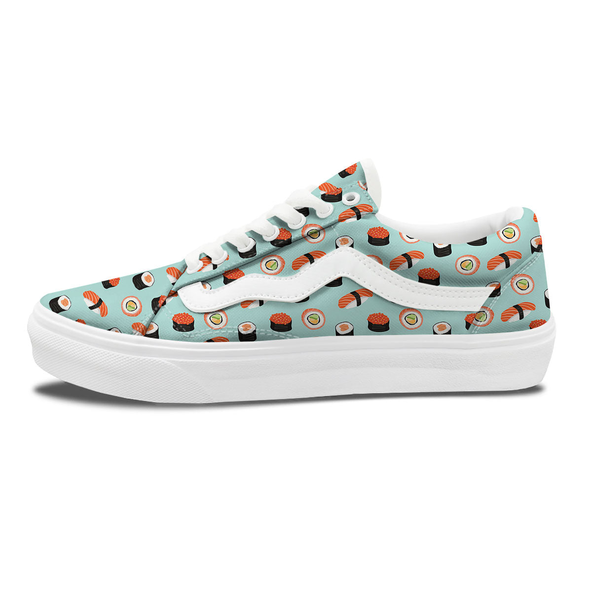 Rolls And Japanese Sushi Print Pattern Skate Shoes-grizzshop