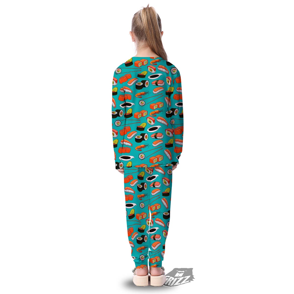 Rolls And Salmon Sushi Print Pattern Kid's Pajamas-grizzshop