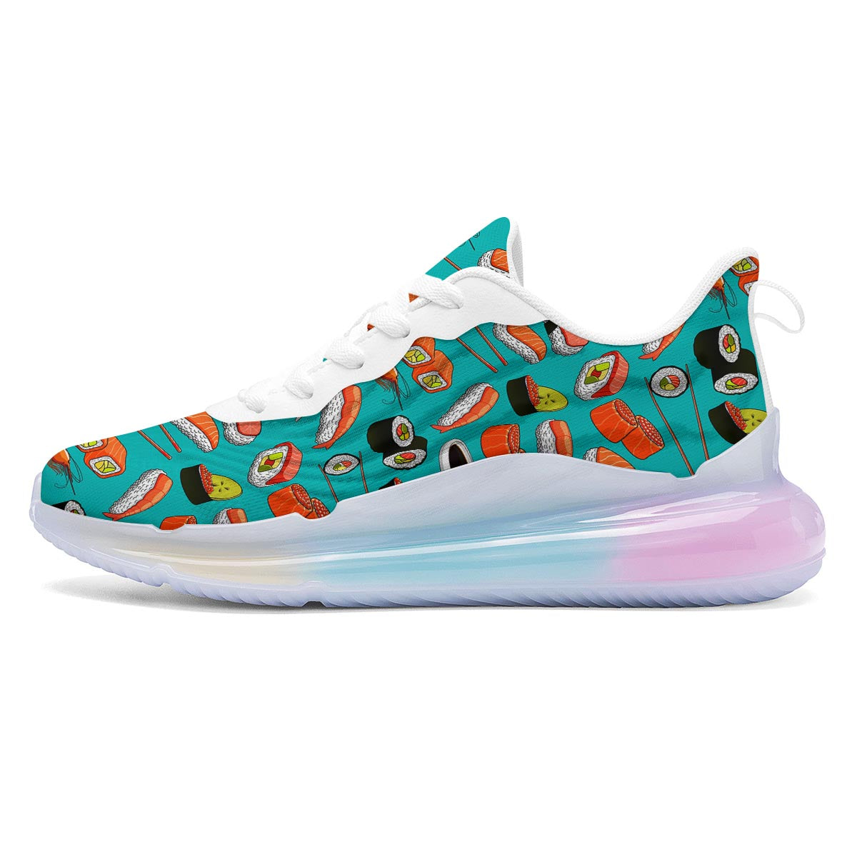 Rolls And Salmon Sushi Print Pattern Running Sneakers-grizzshop