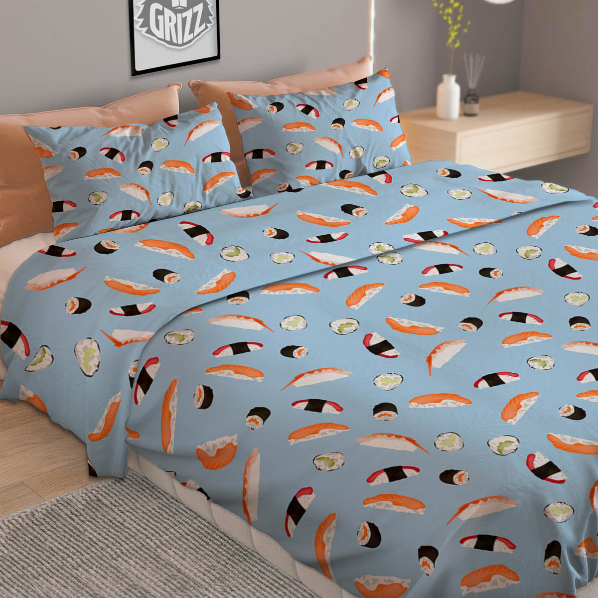 Pot Leaf Green Print Duvet Cover Bedding Set