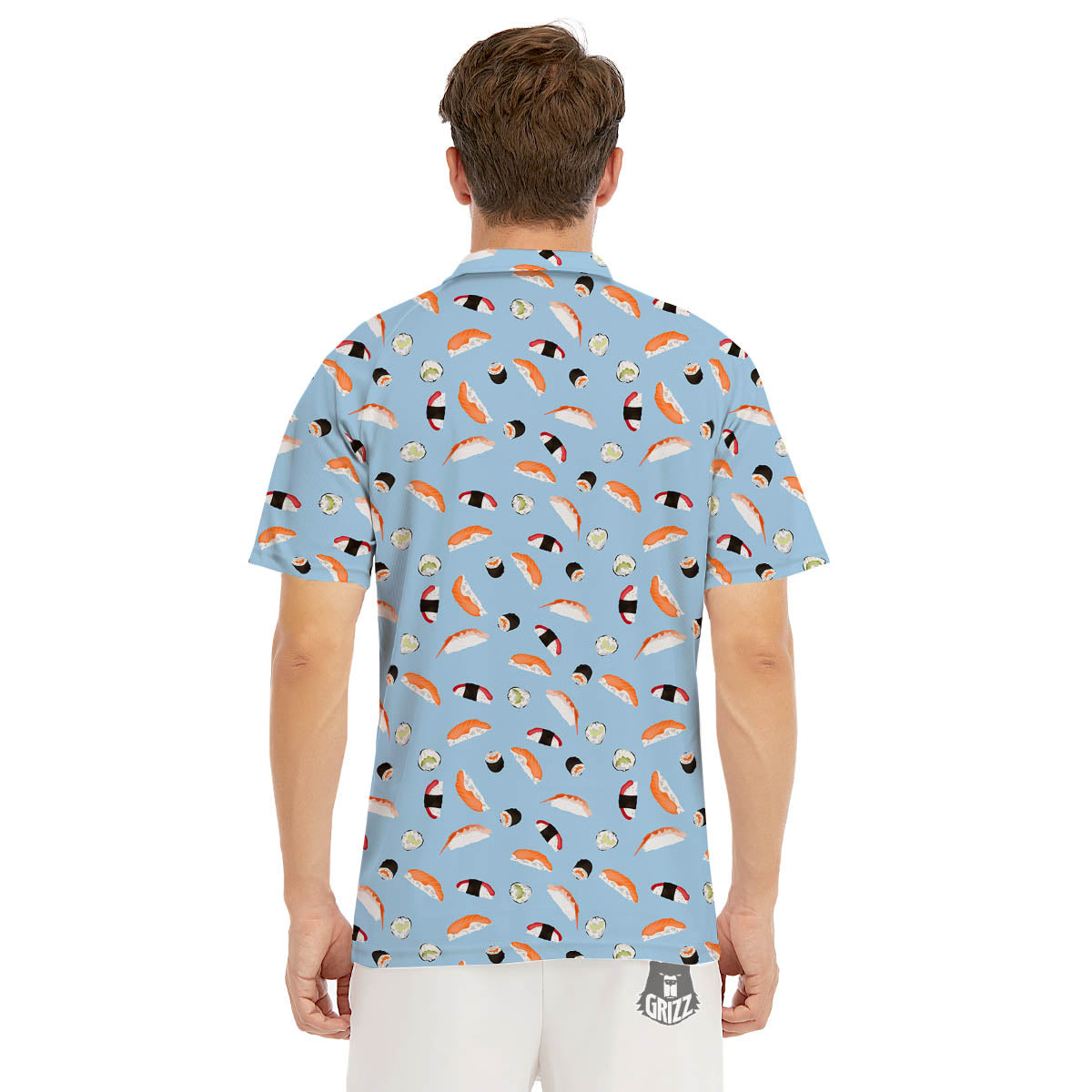 Rolls And Sushi Colorful Print Pattern Men's Golf Shirts-grizzshop