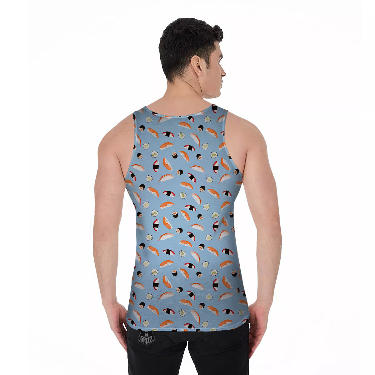 Rolls And Sushi Colorful Print Pattern Men's Tank Top-grizzshop