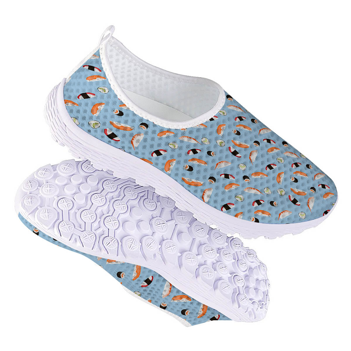 Rolls And Sushi Colorful Print Pattern Nurse Shoes-grizzshop