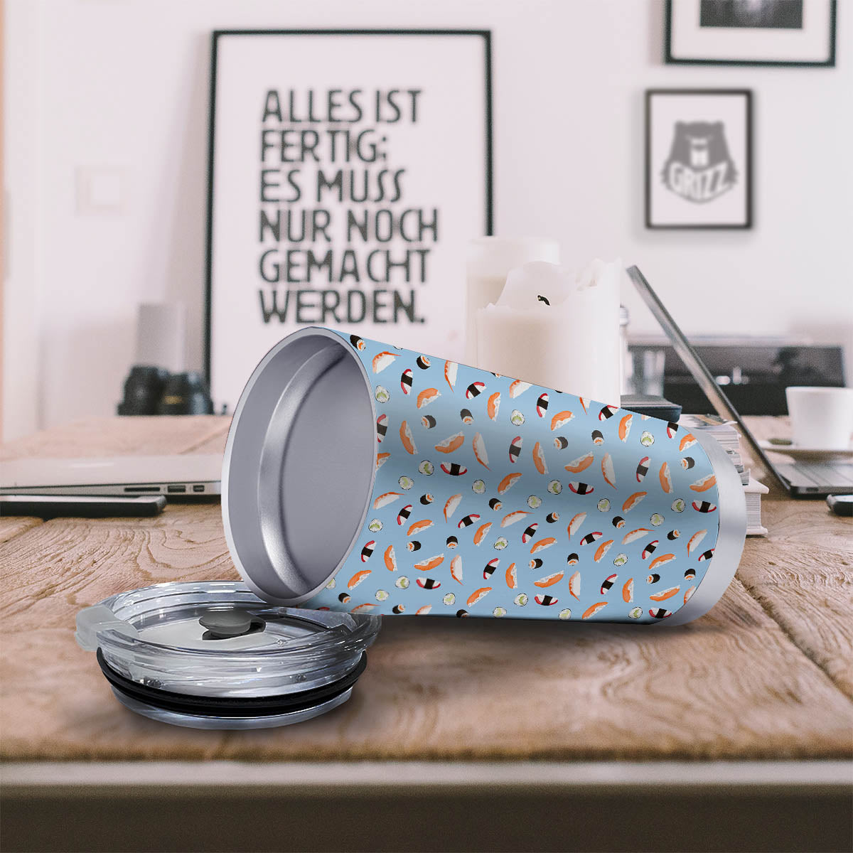 Rolls And Sushi Colorful Print Pattern Tumbler-grizzshop