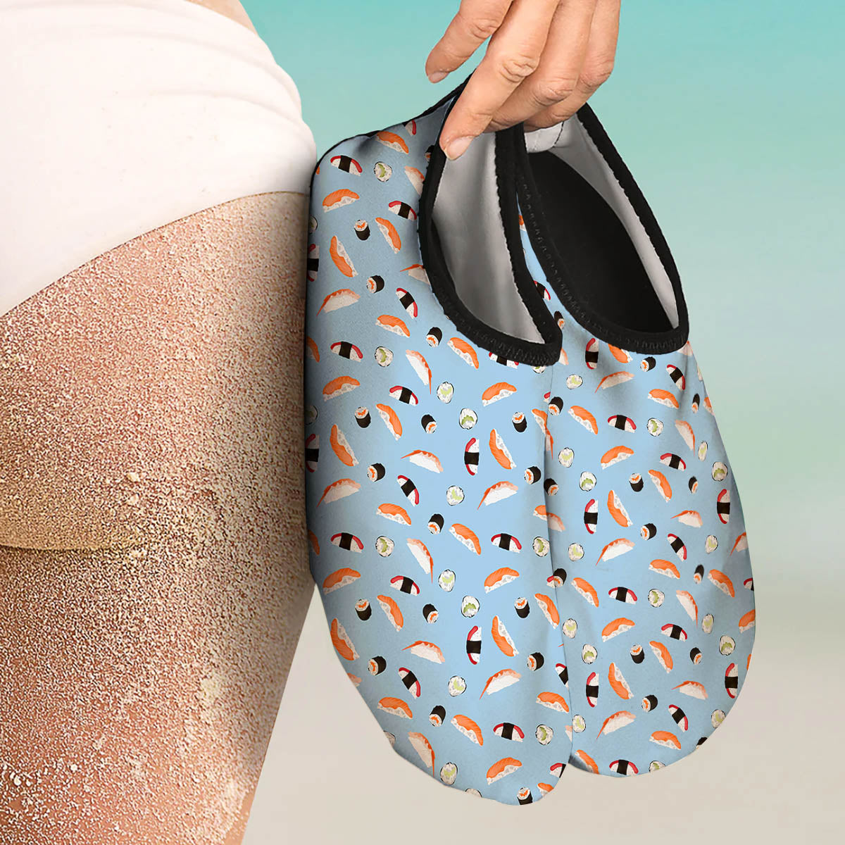 Rolls And Sushi Colorful Print Pattern Water Shoes-grizzshop