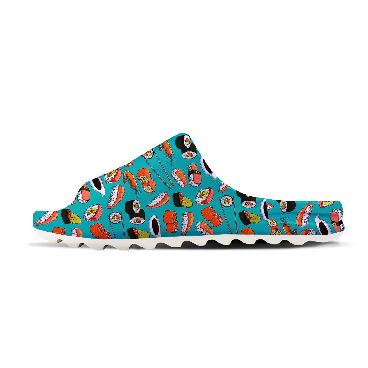 Rolls And Salmon Sushi Print Pattern Sandals-grizzshop