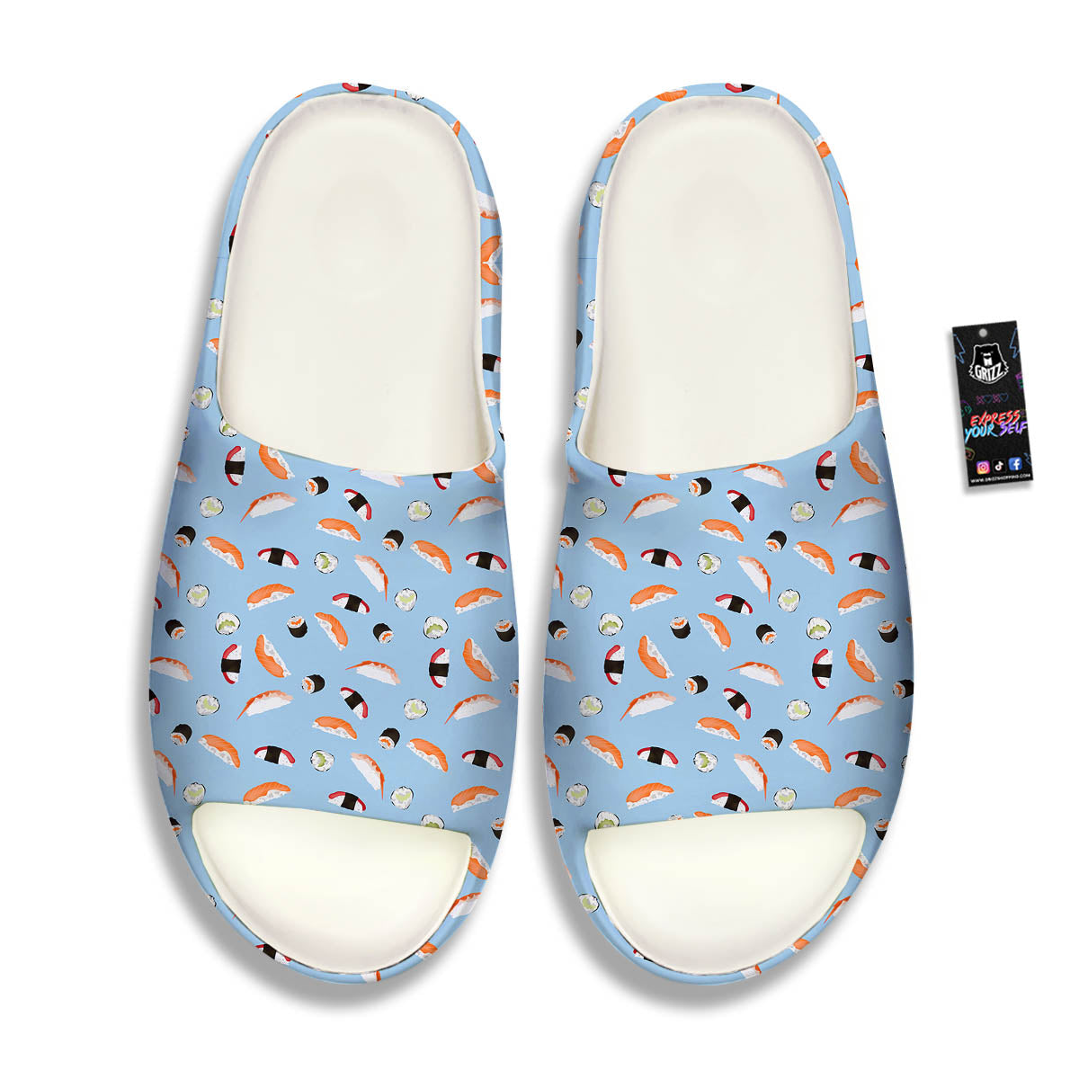 Rolls And Sushi Colorful Print Pattern Sandals-grizzshop