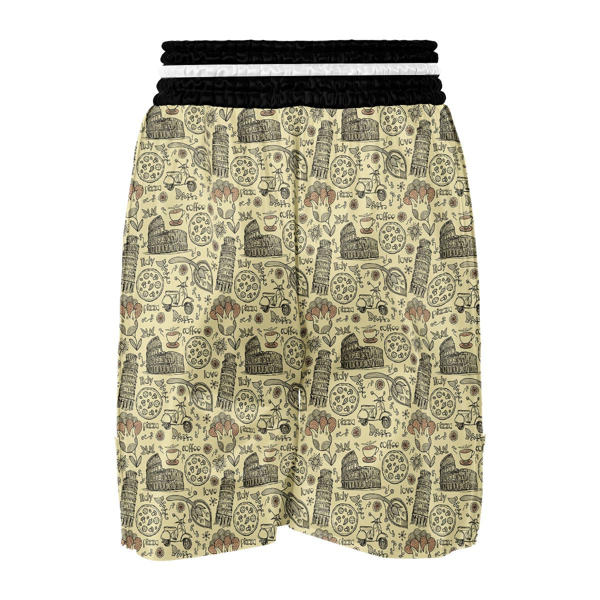 Rome Pattern Print Boxing Shorts-grizzshop