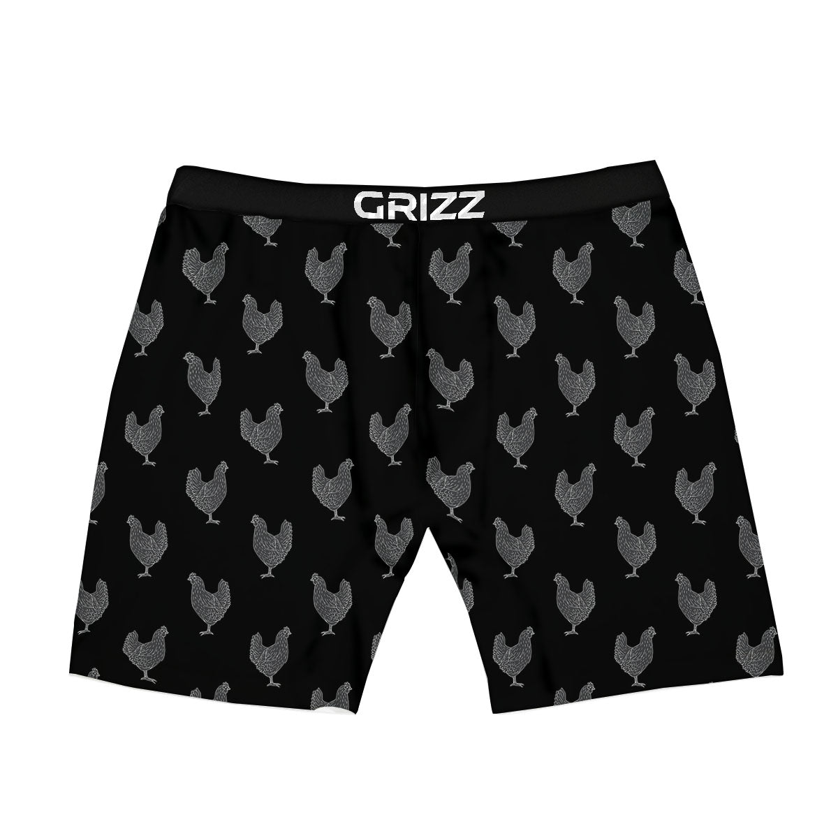 Rooster Black And White Print Pattern Boxer Briefs-grizzshop