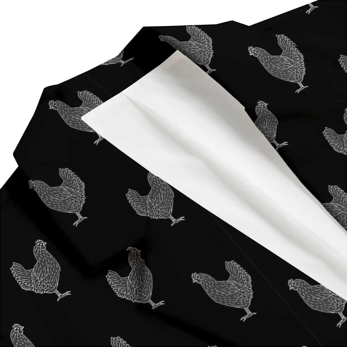 Rooster Black And White Print Pattern Men's Blazer-grizzshop