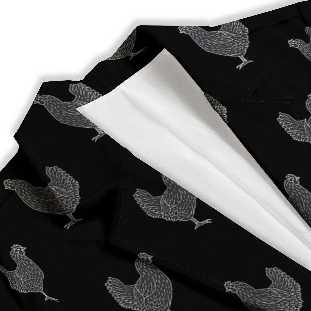 Rooster Black And White Print Pattern Women's Blazer-grizzshop